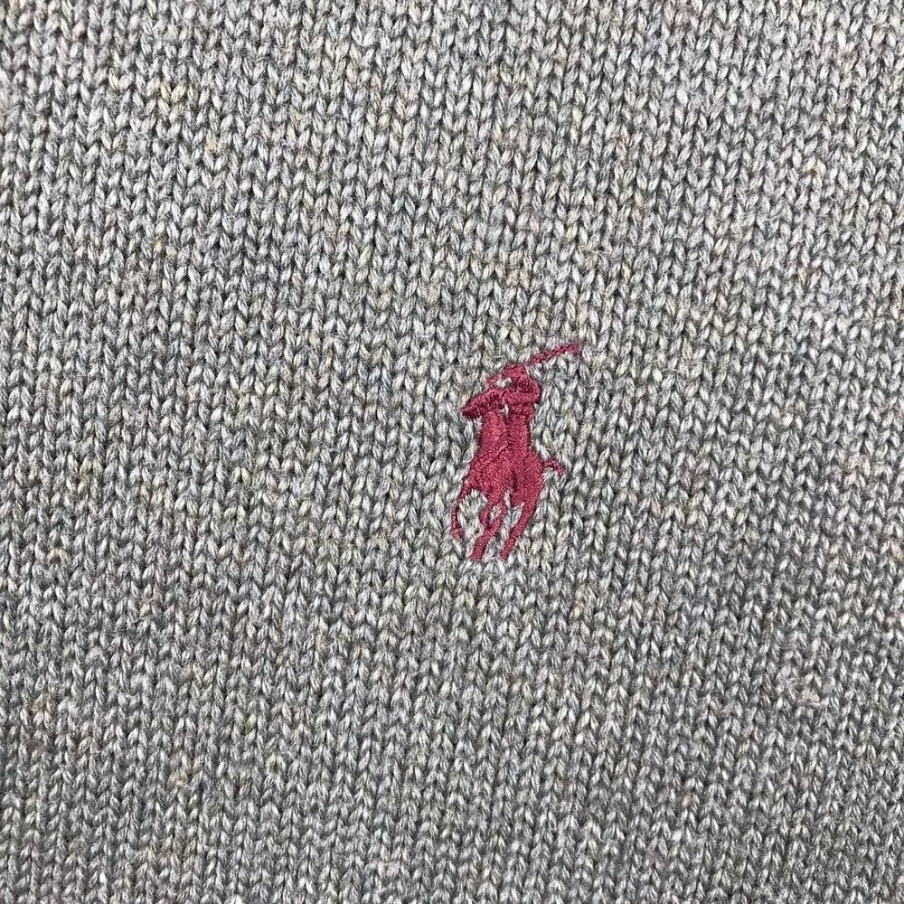 Polo Ralph Lauren 1/4 Zip Sweater Mens 2XL Green Cotton Knit Pullover Vintage